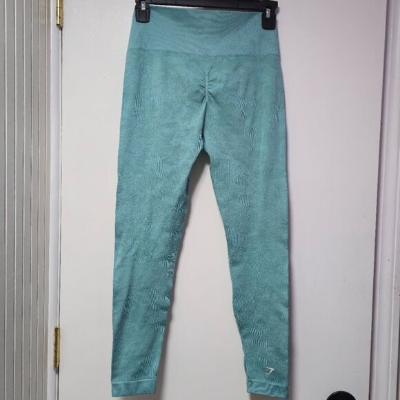 Teal Gymshark Workout Leggings - Medium - Worn Rouch Butt - Picture 3 of 4